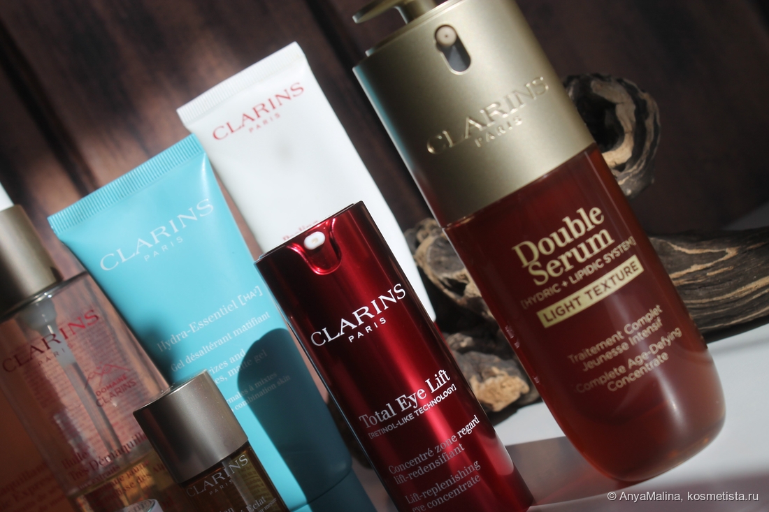 Clarins Total Eye Lift и Clarins Double Serum Light Texture