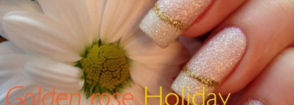 Первый день весны с белым песком Golden rose Holiday №70 + Golden rose nail art