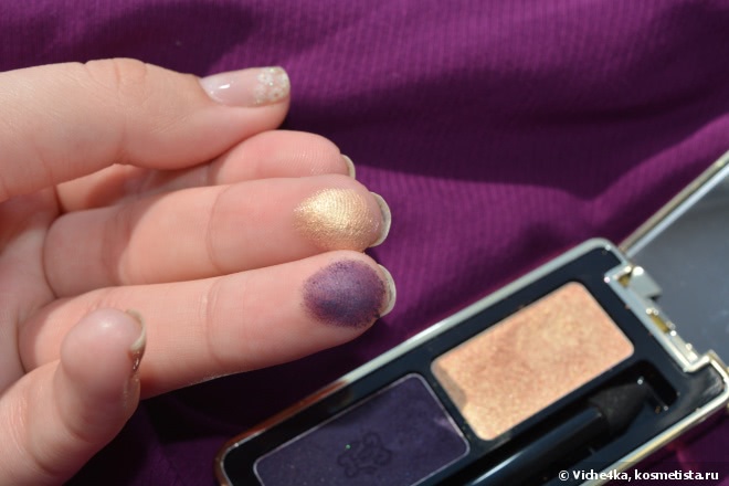 Все фиолетово с тенями Guerlain L’Ecrin Two Couleurs Colour Fusion Eyeshadow Vibrant Effects № 04Two Gossip