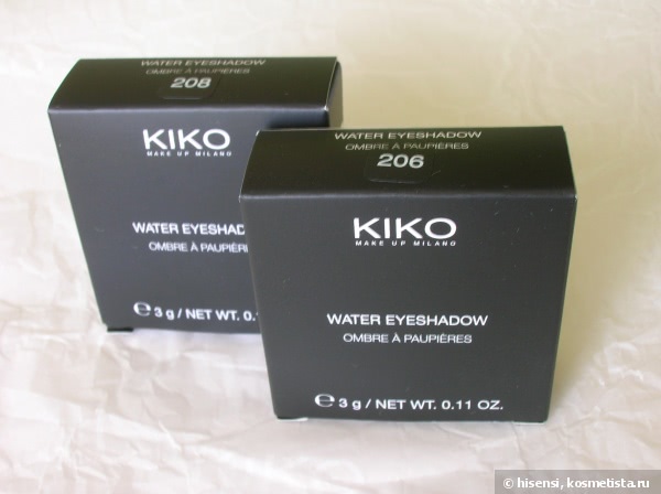 Цвета осени - тени Kiko Water Eyeshadow в оттенках № 208 Light Gold и № 206 Pearly Coffee