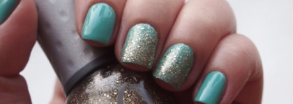 Праздник продолжается, с золотистым глиттером Orly «Halo»