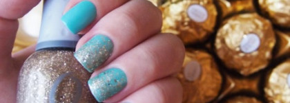 Праздник продолжается, с золотистым глиттером Orly «Halo»