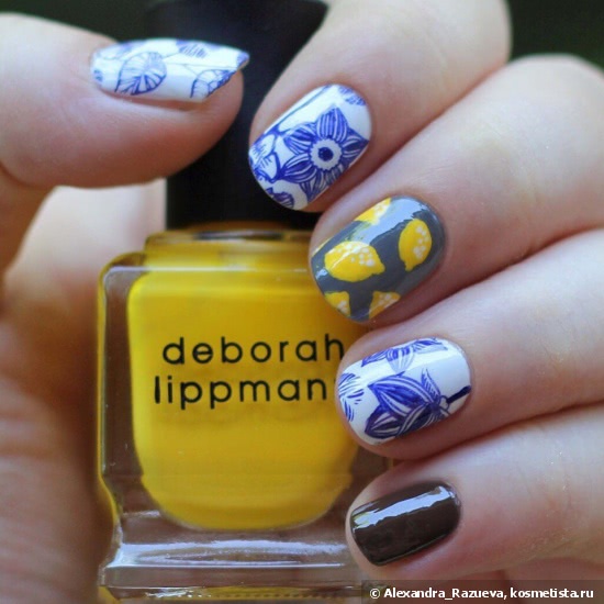 Кофе с лимоном не желаете? Нейларт + стемпинг с плиткой Born Pretty BP-L015