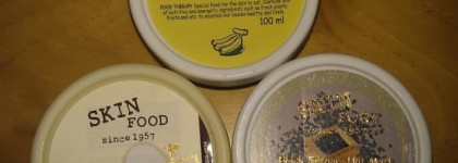 Bon appetit для кожи от Skin Food: Banana Yogurt Mask, Egg White Pore Mask и Black Sesame Hot Mask