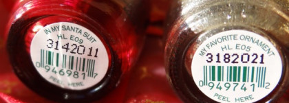 OPI Mariah Carey Christmas Collection 2013. OPI - In My Santa Suit  HL E09. OPI - My Favorite Ornament HL E05