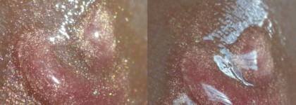 Розовое золото на губах с блеском Chanel Levres Scintillantes Brilliant Extreme Glossimer #73, Bonbon