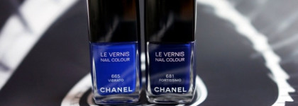 Лаки цвета индиго. Chanel Le Vernis Nail Colour # 681 Fortissimo, # 665 Vibrato