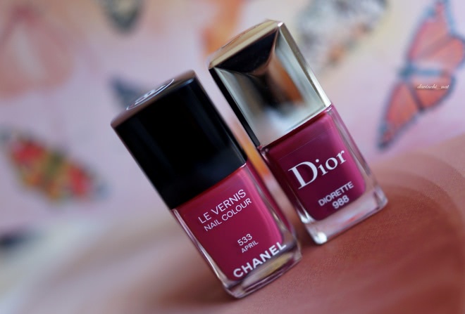 Chanel Le Vernis Nail Colour #April #533. Dior Vernis Couture Colour Gel Shine And Long Wear Nail Lacquer #988 Diorette