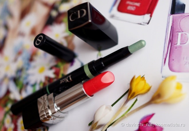 Dior Glowing Gardens Makeup Collection Spring 2016. Dior Diorshow Colour & Contour Eyeshadow & Eyeliner Duo #457 Water Lily. Dior Rouge Dior Couture Colour Voluptious Care #667, Rouge Pimpant