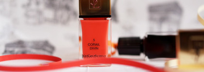 Пробуждение. YSL La Lacque Couture Nail Lacquer #5 Corail Divin, #73 Noir Over Noir