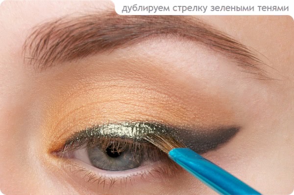 Tutorial. Autumn Duo - Green & Orange Eyes Make-up
