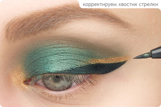 Tutorial. Green & Gold Eye Makeup