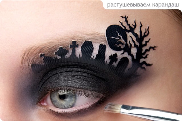 Tutorial. Halloween Make-up with Face Lace