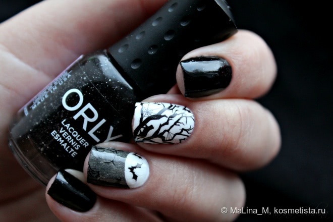 Orly Nail Lacquer 637 Goth (mini) + слайдер-дизайн Milv N 499