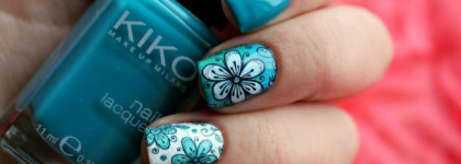 Kiko Nail Lacquer 341 Cobalt Green + слайдер-дизайн Milv N 471 + L'etoile Variete 481 Pas De Bourree