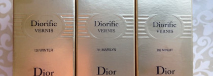 Dior Golden Winter Holiday 2013. Diorific Vernis # 128 Winter, #751 Marilyn, #995 Minuit