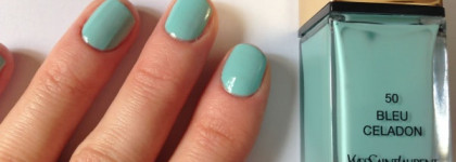 Yves Saint Laurent La Laque Couture # 50 Bleu Celadon из летней коллекции 2014 YSL Bleus Lumiere