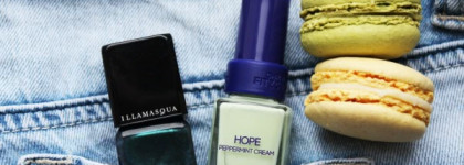 Illamasqua nail varnish "Viridian" + Christina Fitzgerald "Hope"