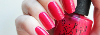 OPI nail lacquer "Too Hot Pink To Hold Em"
