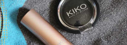 Kiko Colour Sphere Eye Shadow #28 "Carbon Black Pearl" + Kiko Velvet Mat Lipstick #606 "Rosso Aссeso"