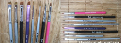 Стойкая сухая компактная подводка в палитре 5 цветов (№2, 5329) Kryolan Professional и 8 кистей для подводки