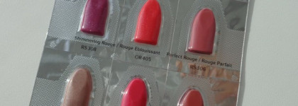 Набор образцов губной помады Shiseido Shimmering Rouge (оттенки RS308, OR405, BE702, RD406) & Perfect Rouge (оттенки RS306, RD732)