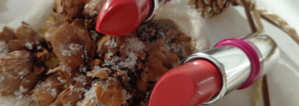 Помада-блеск Lumene Raspberry Miracle Shine Lipstick в оттенках #107 Hot Day и #110 Daybreak