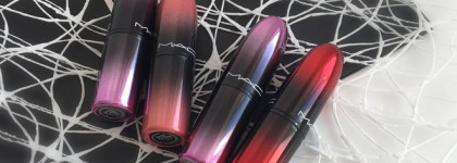 NEW! MAC Love Me lipstick: 404 Tres Blasé, 413 Let Them Eat Cake!, 414 Killing Me Softly, 428 Give Me Fever 