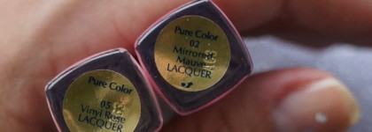 Лак для губ Estee Lauder Pure Color High Intensity в оттенках Mirrored mauve № 02 и Vinyl rose № 05