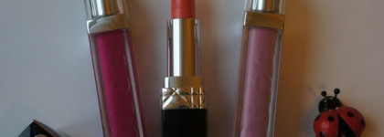 Лимитированная коллекция Весна 2014 Rouge Dior  в оттенке 531 Rose Crinoline и Dior Addict Gloss в оттенках 382 Minauderie и 772 Exquise
