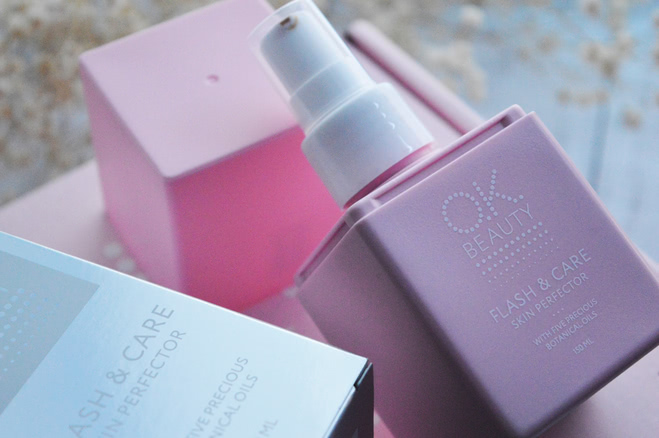 Два продукта от O.K. Beauty Flash&Care Skin Perfector,Prep & Plump Tinted Lip Balm