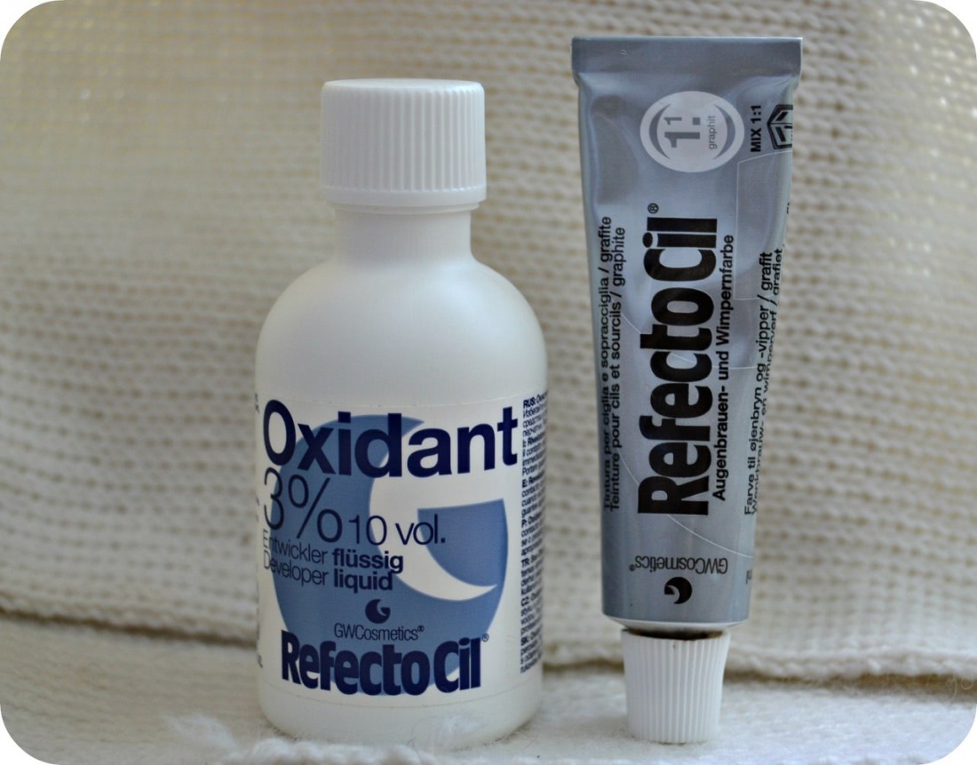 RefectoCil Eyebrow and eyelash tint No. 1.1 graphite и Oxidant 3% liquid. Красим брови