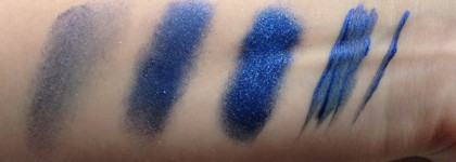 Жидкая подводка Nouba Rainbow Eyeliner №17 и запеченые тени L'arte del bello Glamorous Mono №12 - потянуло на синее