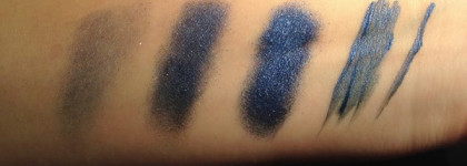 Жидкая подводка Nouba Rainbow Eyeliner №17 и запеченые тени L'arte del bello Glamorous Mono №12 - потянуло на синее