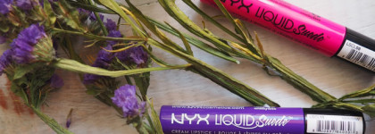 Помады для очень смелых: Nyx Liquid Suede cream lipstick 08 Pink lust + 10 Amethyst