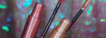 Когда помада просится на глаза: Nyx Liquid Suede metallic matte 30 Bella + 38 Exposed