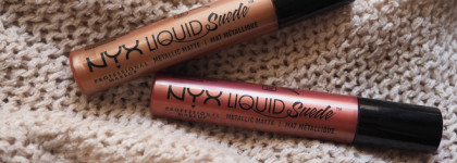 Когда помада просится на глаза: Nyx Liquid Suede metallic matte 30 Bella + 38 Exposed