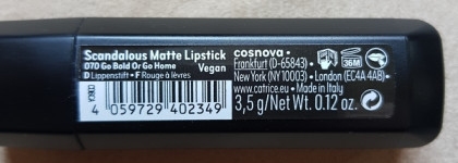 Лучшая. Матовая. Бюджетная: Catrice Scandalous matte lipstick 070 Go bold or go home