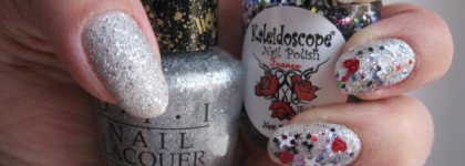 Новогодняя забава или праздничный маникюр с декоративным топом Kaleidoskope из коллекции Забава