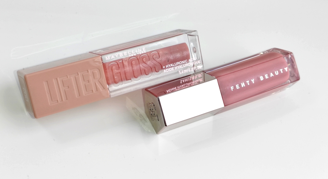 Fenty Beauty Gloss Bomb Universal Lip Luminizer № 02 Fu Y и Maybelline New York lifter Gloss № 003 Moon