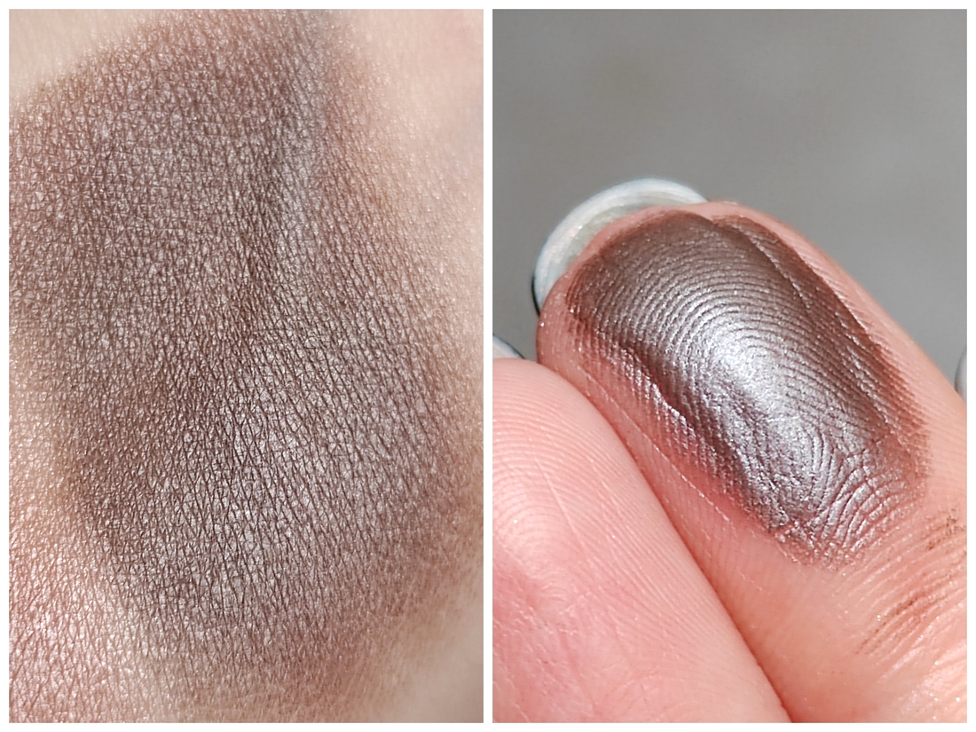 Цвет на коже раскрывается непонятным, грязно-серо-коричневым. Текстура сухого крема. При нанесении кистью, слабо отдаёт пигмент. Надо наслаивать. Осыпается под глаза темной крошкой, составляющей следы, убрать можно скотчем. Скатывается!