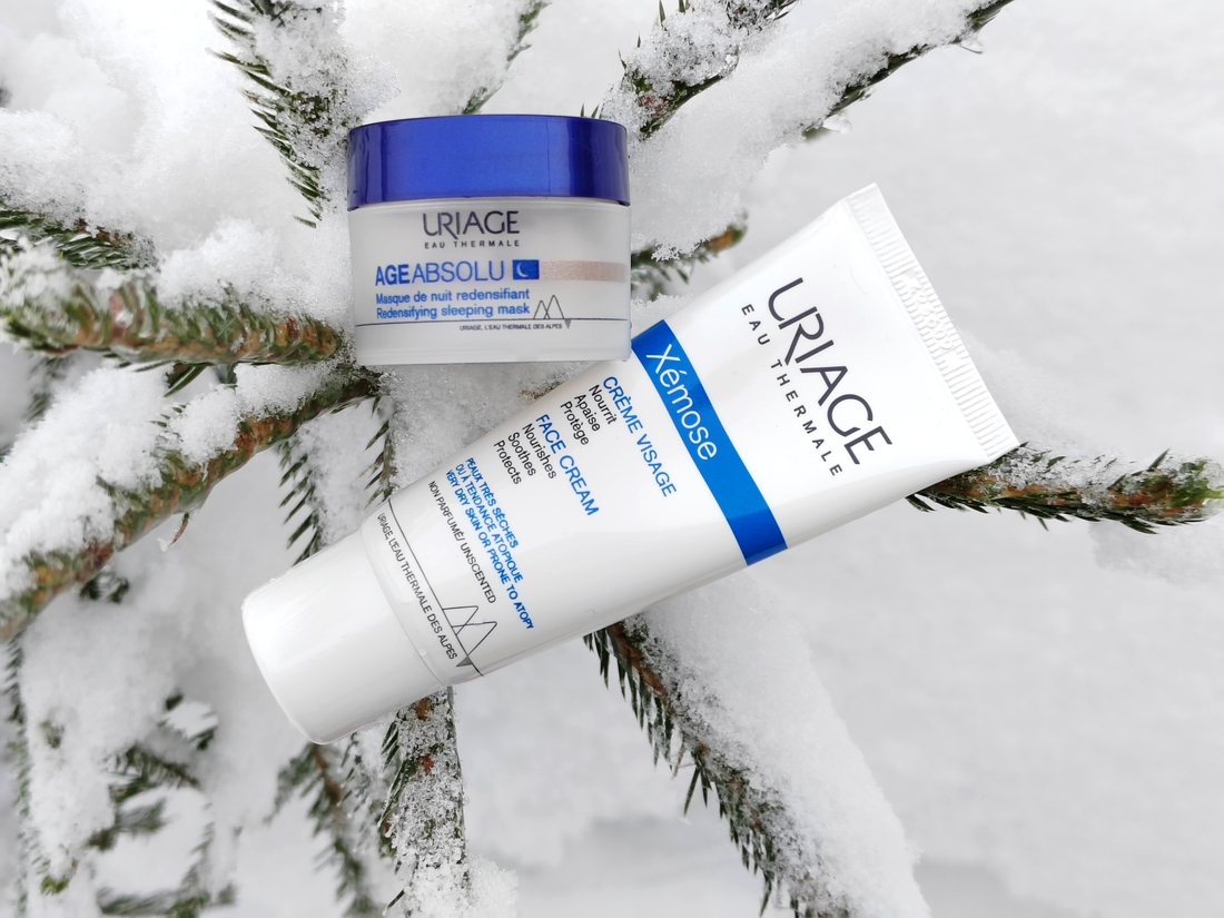 Крем для очень сухой кожи лица Uriage Xemose Face Cream, Ночная антивозрастная восстанавливающая маска Uriage Age Absolu Redensifying Sleeping Mask