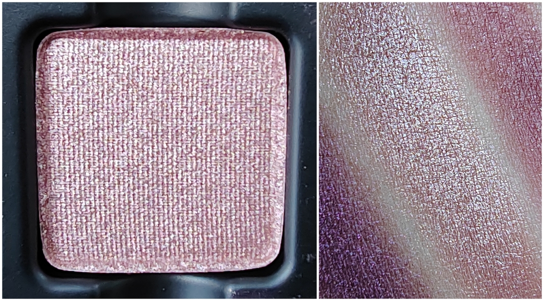 Nocturne - очень красивый металлик цвета розового шампанскаго. Мягкий по текстуре, переносится и кистью и пальцем. Красив во внутреннем уголке глаза, не осыпается.