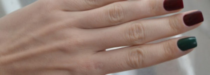 Новогодний красно-зеленый маникюр