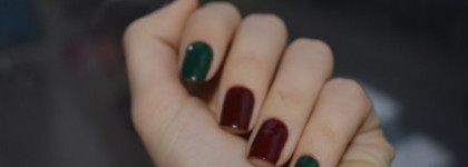 Новогодний красно-зеленый маникюр