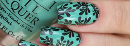 OPI - My Dogsled Is A Hybrid и стемпинг с пластиной  Konad Square Image Plate 11