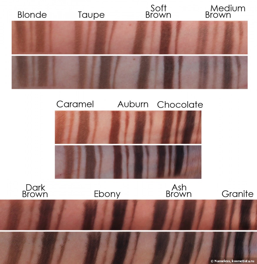 Тени для бровей anastasia brow pro palette 12 цветов