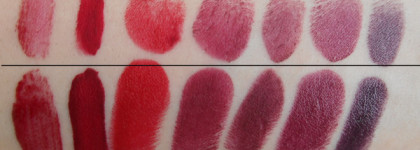 Обзорное сравнение нескольких тёмных помад