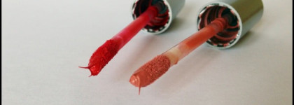 Такие разные. Essence Stay Matt lip cream 01 velvet rose, 04 silky red