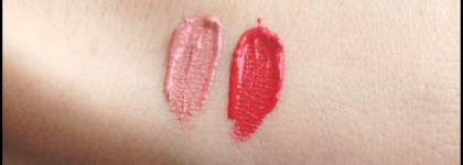 Такие разные. Essence Stay Matt lip cream 01 velvet rose, 04 silky red